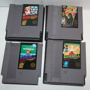 Vtg Nintendo Friday the 13th / Pinball / Mario Bros / Baseball Video Game LOT #3